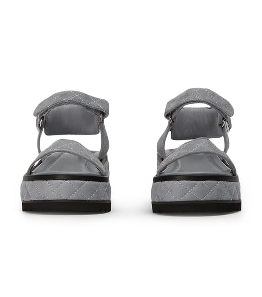 Grey Tony Bianco Zahara Steel Grey Suede 6cm Sandals | PZAQX71644