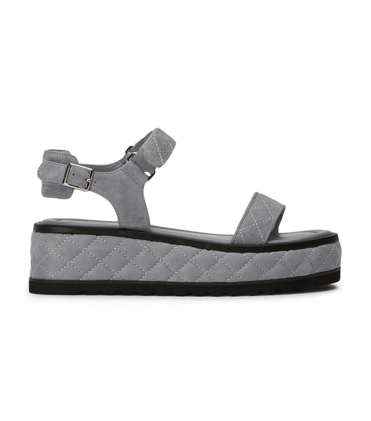 Grey Tony Bianco Zahara Steel Grey Suede 6cm Flat Sandals | YZAVQ45087