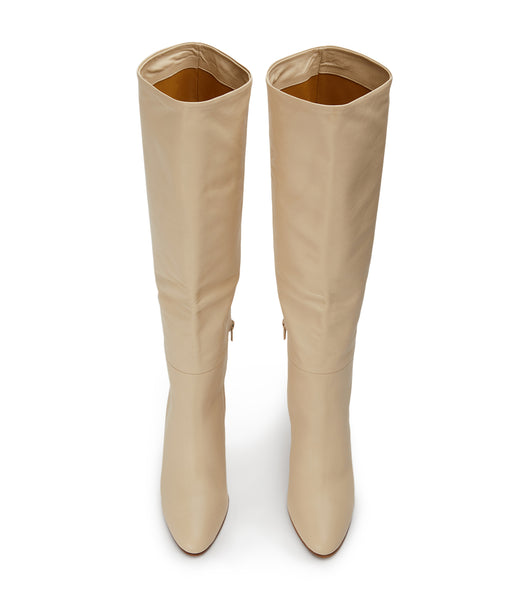 Light Yellow Tony Bianco Boss Vanilla Venice 9.5cm Knee High Boots | EZAHC62905