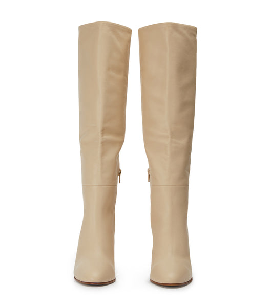 Light Yellow Tony Bianco Boss Vanilla Venice 9.5cm Knee High Boots | EZAHC62905