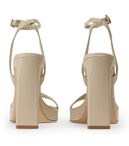 Light Yellow Tony Bianco Dandy Vanilla Capretto 11.5cm Strappy Heels | TZAWZ41318