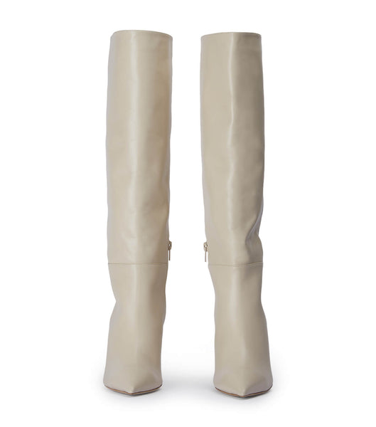 Light Yellow Tony Bianco Drake Vanilla Capretto 9.5cm Knee High Boots | QZAUV78037