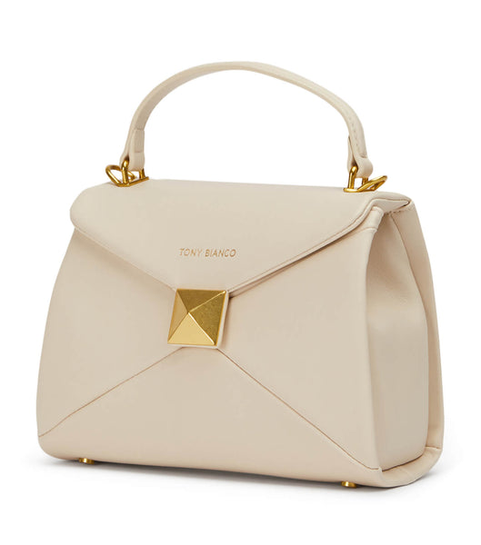 Light Yellow Tony Bianco Eve Vanilla Leather Mini Handbags Accessories | ZZANQ50102