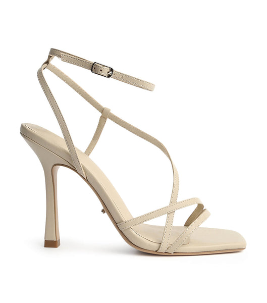 Light Yellow Tony Bianco Franci Vanilla Sheep Nappa 10.5cm Strappy Heels | ZADFL19327