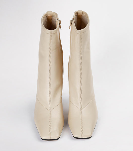 Light Yellow Tony Bianco Halsey Vanilla Nappa 10.5cm Stiletto Boots | UZATG68408