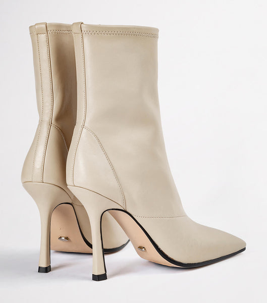 Light Yellow Tony Bianco Halsey Vanilla Nappa 10.5cm Heeled Boots | ZAEGJ42583