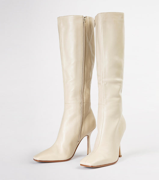 Light Yellow Tony Bianco Havana Vanilla Nappa 10.5cm Heeled Boots | GZAEC73874