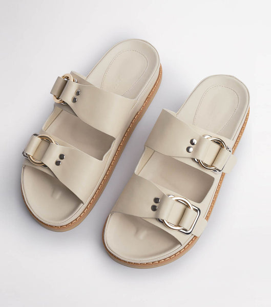 Light Yellow Tony Bianco Hunter Vanilla Capretto 3.5cm Sandals | ZZAMJ20133