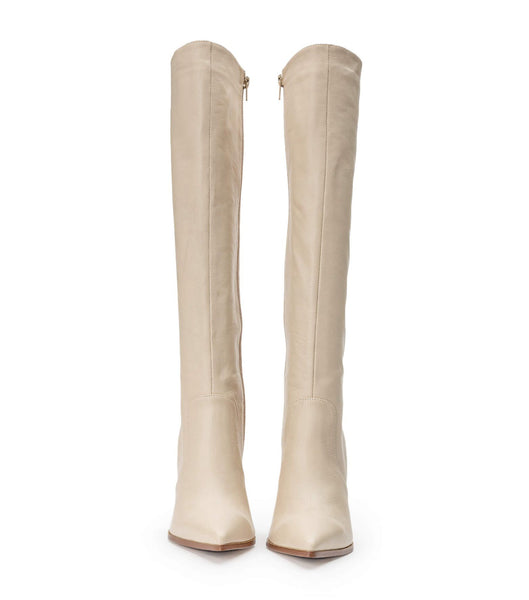 Light Yellow Tony Bianco Lucille Vanilla Venice 10.3cm Mid Calf Boots | QZAWA78463