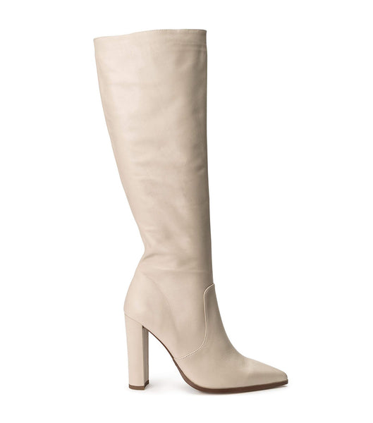 Light Yellow Tony Bianco Lucille Vanilla Venice 10.3cm Knee High Boots | ZADFL69992