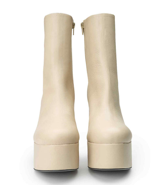 Light Yellow Tony Bianco Tyra Vanilla Venice 12cm Ankle Boots | EZAHC33665