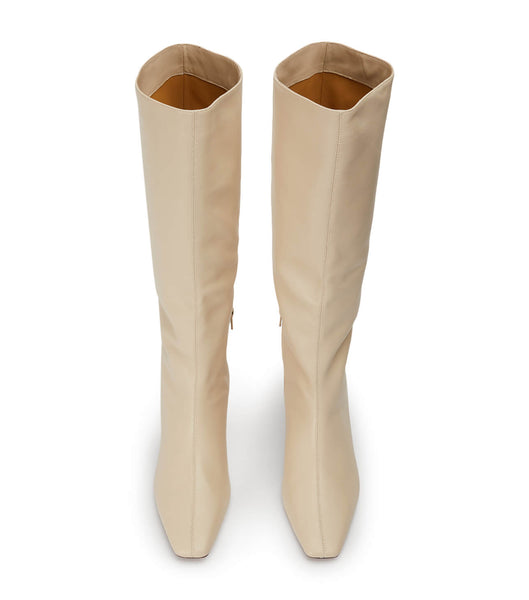 Light Yellow Tony Bianco Vixon Vanilla Nappa 5cm Knee High Boots | ZAJKU59565