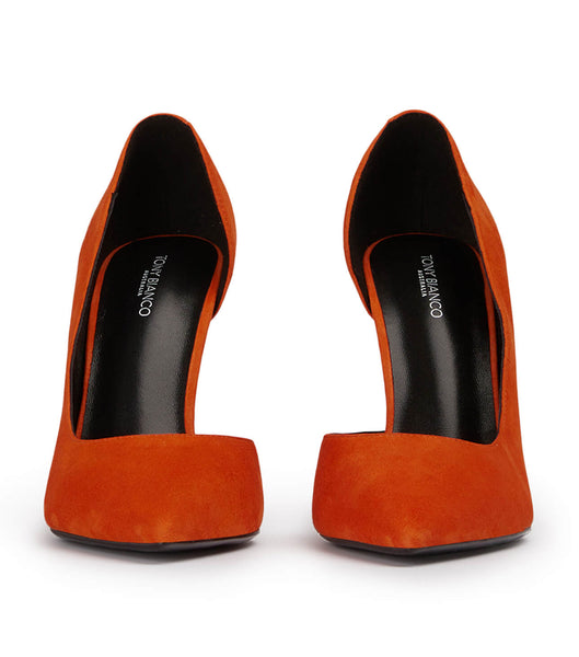 Orange Tony Bianco Alyx Aperol Suede 10.5cm Event Heels | FZAHY71797