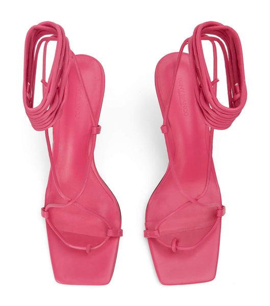 Pink Tony Bianco Clarity Acid Pink 8.5cm Strappy Heels | AZAWC66475