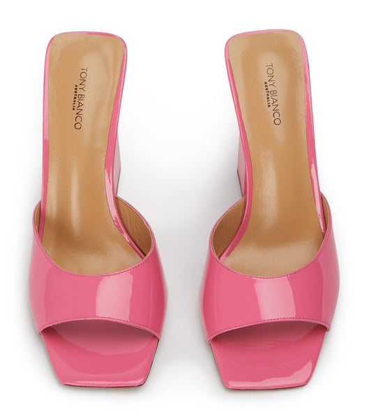 Pink Tony Bianco Naja Flamingo Patent 10.5cm Block Heels | XZAGW98973