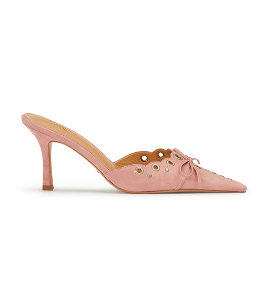 Pink Tony Bianco Shae Blossom Suede 8cm Low Heels | UZAND13397