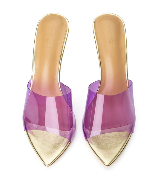 Purple / Gold Tony Bianco Mylo Purple Vinylite/Gold 10.5cm Event Heels | AZADF13334