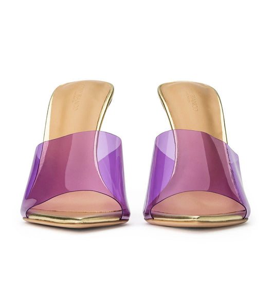 Purple / Gold Tony Bianco Mylo Purple Vinylite/Gold 10.5cm Event Heels | AZADF13334