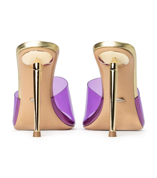 Purple / Gold Tony Bianco Mylo Purple Vinylite/Gold 10.5cm Event Heels | AZADF13334