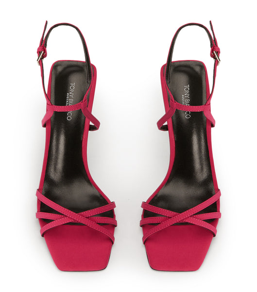 Red Tony Bianco Nomad Persian Crepe 10.5cm Strappy Heels | YZAGT15095