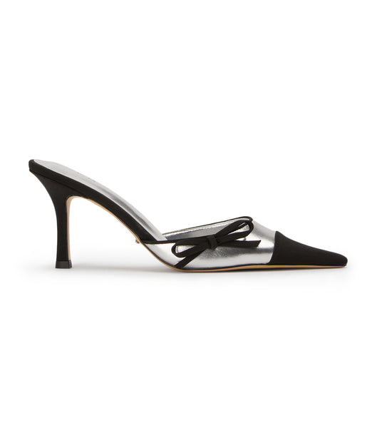 Silver / Black Tony Bianco Shirley Silver/Black 8cm Low Heels | ZAXBR49068