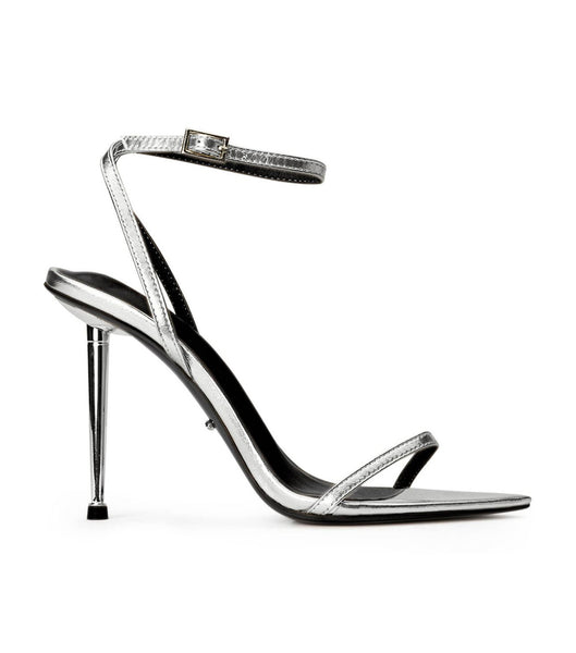 Silver / Metal Tony Bianco Myra Silver Nappa Metallic 10.5cm Event Heels | AZADF16110