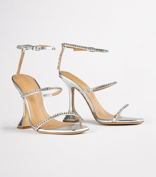 Silver / Metal Tony Bianco Shy Silver Nappa Metallic 10.5cm Stiletto Heels | DZAVO23830