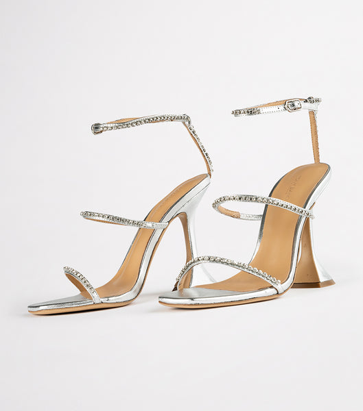 Silver / Metal Tony Bianco Shy Silver Nappa Metallic 10.5cm Stiletto Heels | DZAVO23830