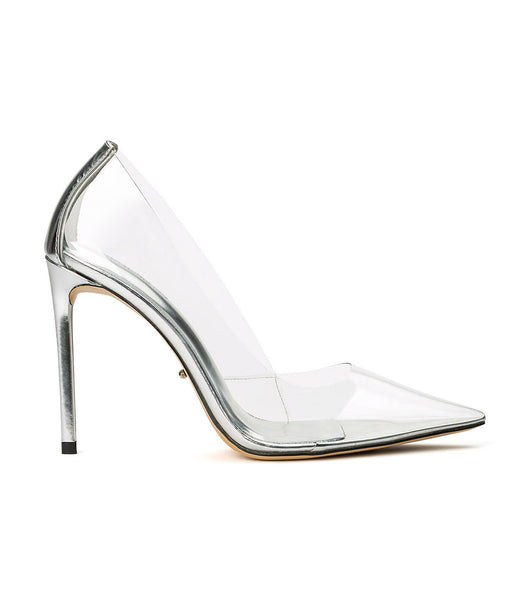 Silver Tony Bianco Alijah Clear Vinylite/Silver 10.5cm Court Shoes | BZASO72871