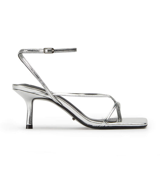 Silver Tony Bianco Avi Silver Foil 6.5cm Bridal Heels | ZAXBR91210