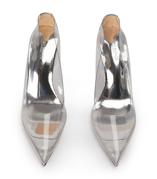 Silver Tony Bianco Dolly Clear Vinylite/Silver 9.5cm Event Heels | ZAJKU33252