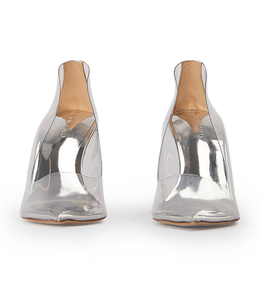 Silver Tony Bianco Dolly Clear Vinylite/Silver 9.5cm Event Heels | ZAJKU33252