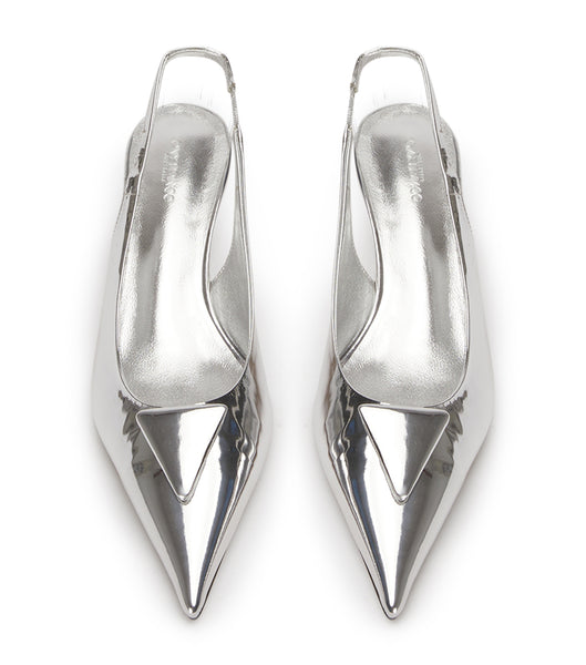 Silver Tony Bianco Kimmy Silver Shine 4.5cm Court Shoes | ZAQAV48312