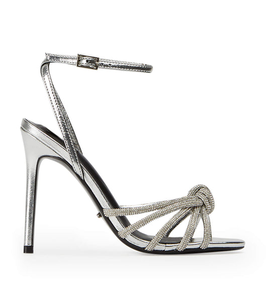 Silver Tony Bianco Kyla Silver Foil 11cm Stiletto Heels | EZAVG67291