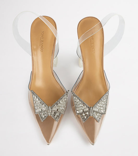 Silver Tony Bianco Laos Clear Vinylite 10.3cm Event Heels | LZASX25811