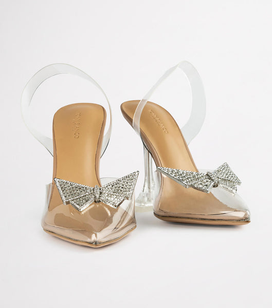 Silver Tony Bianco Laos Clear Vinylite 10.3cm Bridal Heels | LZASX31672