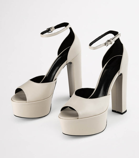 White / Black Tony Bianco Jayze Vanilla Nappa 14cm Platform Shoes | DZAVO24216