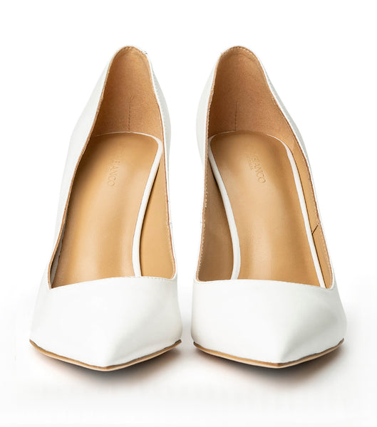 White Tony Bianco Anja Milk Capretto 10.5cm Court Shoes | YZAGT55613