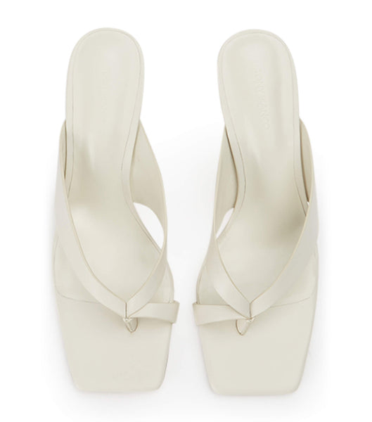 White Tony Bianco Clover Dove Nappa 8.5cm Low Heels | EZAHC84396