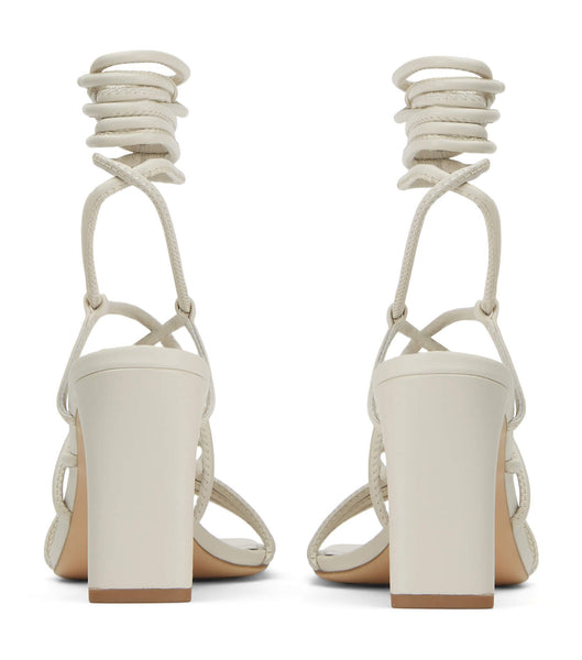 White Tony Bianco Cyndi Dove Nappa 8.5cm Strappy Heels | YZAGT76918