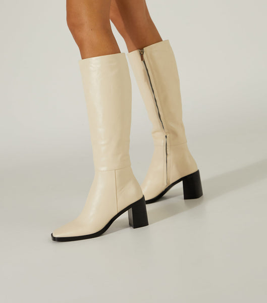 White Tony Bianco Darby Ecru Venice 7.5cm Mid Calf Boots | BZASD95698