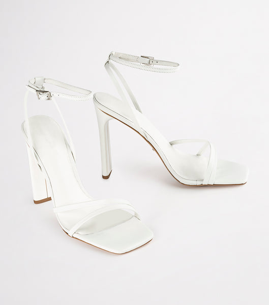 White Tony Bianco Fiance Milk Capretto 11cm Bridal Heels | QZAWA11023