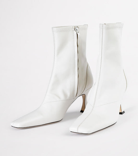 White Tony Bianco Fomo Dove Nappa 8cm Stiletto Boots | QZAWA29321