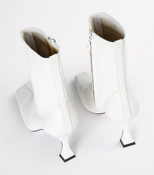 White Tony Bianco Fomo Dove Nappa 8cm Stiletto Boots | QZAWA29321