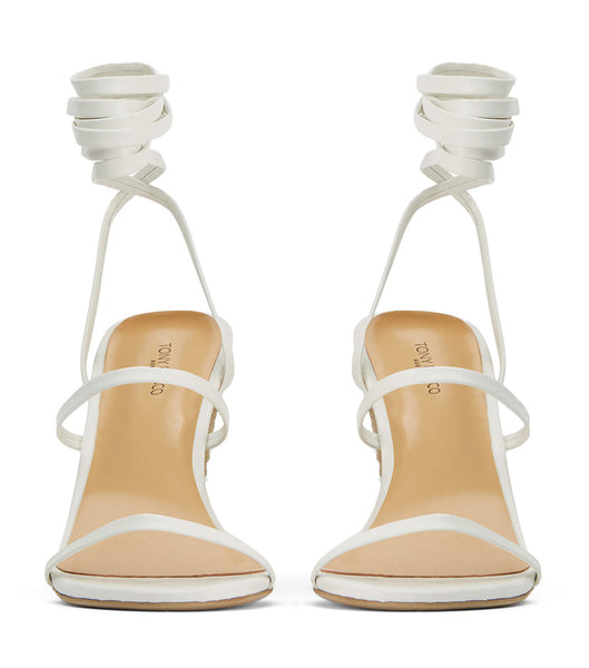 White Tony Bianco Gabriella Milk Capretto 11cm Strappy Heels | ZACIF54316