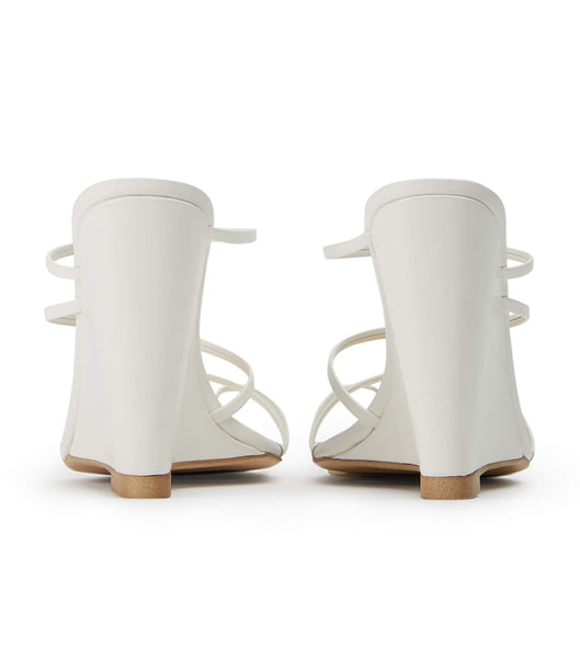 White Tony Bianco Gaia Milk Capretto 11cm Wedges | ZACIF25981