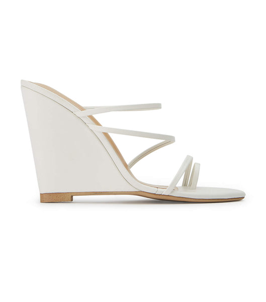 White Tony Bianco Gaia Milk Capretto 11cm Wedges | ZACIF25981