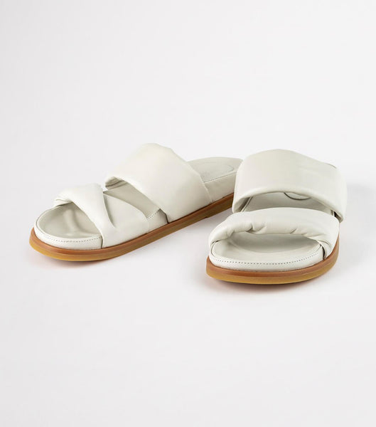 White Tony Bianco Henry Dove Nappa 3.5cm Flat Sandals | PZAQX87578