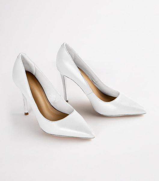 White Tony Bianco Lotus Milk Capretto 10.3cm Stiletto Heels | BZASD21165