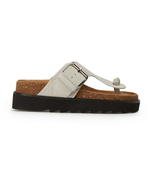 White Tony Bianco Marlo Milk Suede 3cm Flat Sandals | PZAER39342